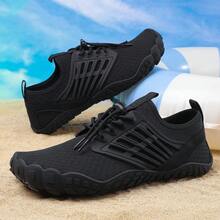 1 đôi giày lội nước ngoài trời unisex, giày đi biển bằng lưới thoáng khí, chống trượt. - Đầy đủ màu đen - Xem 1
