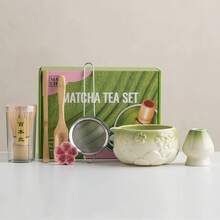 1件/7件套莲花口抹茶茶具套装，包含抹茶碗、抹茶筅、茶漏、抹茶杯、搅拌棒、茶匙、茶碗套装、抹茶冲泡工具、甜点和饮品制作工具、日式礼盒、松金抹茶搅拌套装、抹茶爱好者礼物、返校套装、节日礼盒 - 彩色 - 查看 17