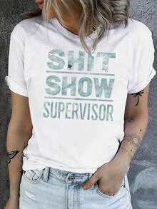 Nueva camiseta casual de moda para mujer, de manga corta y cuello redondo, con un estampado de una rana sosteniendo una taza de café en el centro, con el texto impreso "LA ÚNICA SENTADILLA QUE HARÉ HOY ES LA NADA", perfecta para regalar a familiares y amigos. - Blanco - Ver 1