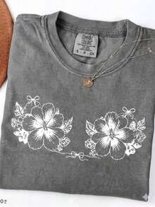 2026THEEARTHHISGLORYPatternRetroWashableHigh QualityCottonDouble-Sided PrintingTShirtMen'sTShirtOld ModelSummerClothingDrop ShoulderSleeveRound NeckTo - 灰色2 - 查看 12