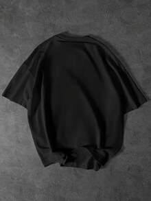 Plus Size - Plus Size - Women's Fashion Casual Crew Neck T-Shirt | Short Sleeve, Beer Print, Suitable For Daily Wear And As A Gift, Plus Size, Crew Neck, Slightly Stretchy Fabric. - 黑色 - 查看 4