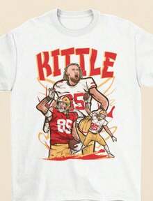 Round Neck T-Shirts With Cartoon Graphic Print Of Football Players, Non-Christmas Themed, Y2K Style, With Name And Text Printing, Short Sleeve, Casual Style, Standard Fit, Suitable For Autumn And Winter, Machine Washable, Soft, Ideal For Fan Meetings And Casual Wear, Women's T-Shirts. - 白色 5 - 查看 6
