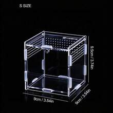 (Bỏ lớp màng bảo vệ phủ Acrylic trước khi sử dụng) 1 hộp nuôi nhện bằng nhựa PVC Acrylic, hộp đựng thức ăn cho bò sát (Không bao gồm đồng hồ đo nhiệt độ) - Nhiều màu - Xem 6