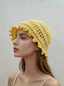 1pc Versatile Stylish Women's Solid Color Knit Hat, Suitable For Outings And Daily Wear, All Seasons - Multicolor - View 3
