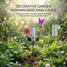 Butterfly Dragonfly Pattern Metal Rain Gauge Outdoor Garden Yard Decor Measurement Tool Rust Resistant Design - A - View 2