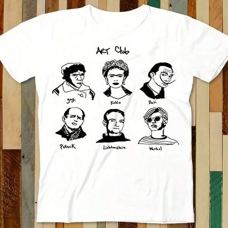 Art Club Van Gogh  Saador Dali Adult Uni  Wo Retro Design  Vintage Top A492783220 g Camiseta de algodón para todas las estaciones de . Ligera. Transpirable. Considerado. Perfecta para salidas de primavera y aventuras de verano, esta camiseta de algodón puro de 220 g promete una comodidad increíble que dura todo el día. Es la base versátil para innumerables looks, desde conjuntos casuales de vacaciones hasta creativos disfraces de Halloween. Un regalo considerado sin esfuerzo que demuestra que te importa, temporada tras temporada. - Negro - Ver 1