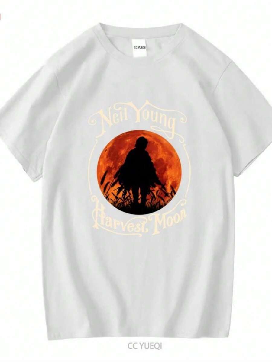 blusas para mujer Neil Young Harvest Moon Halloween T Shirt long or short sleeves vintage Washed Soft fashion Stylish Top For Everyday Wear - Blanco - Ver 1