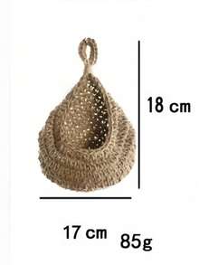 1pc Bohemian Style Woven Hanging Basket, Creative Teardrop Shape, Suitable For Storing Vegetables, Fruits, Kitchen Storage, Home Decor, Room Decor, Wall Decor, Gift, Birthday/Graduation Present, Kitchen Decor - Multicolor - View 9
