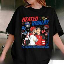 T-Shirt With A Collage Of Heated Rivalry, Shane Hollander And Ilya Rozanov Fan Art T-Shirt 7XOR XTO3 - Black - View 1