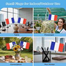 Banderas de Francia Juego de Banderas de Mano 10m 30 Banderas Bandera de Cuerda de Francia Decoración 10 piezas Pequeñas Banderas de Mano de Francia Azul Blanco Rojo Guirnalda para Eventos Deportivos Festival Patriótico Aficionado de Fútbol Clubes Deportivos Celebraciones Decoraciones de Fiesta - Francia - Ver 8