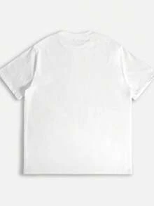 Camiseta de Viscosa con Gráfico de Tortuga 1 pieza, Camiseta Casual de Viscosa - Estampado Gráfico de Tortuga, Cuello Redondo, Manga Corta, Tejido de Punto Elástico Medio, Corte Regular - Negro - Ver 2