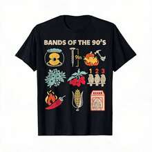 Woman T-Shirt Retro Popular Music Bands Of The 90s Funny Vintage Rock T-Shirt,Schools Out For Summer Shirt - Retro shirt001 - 查看 2