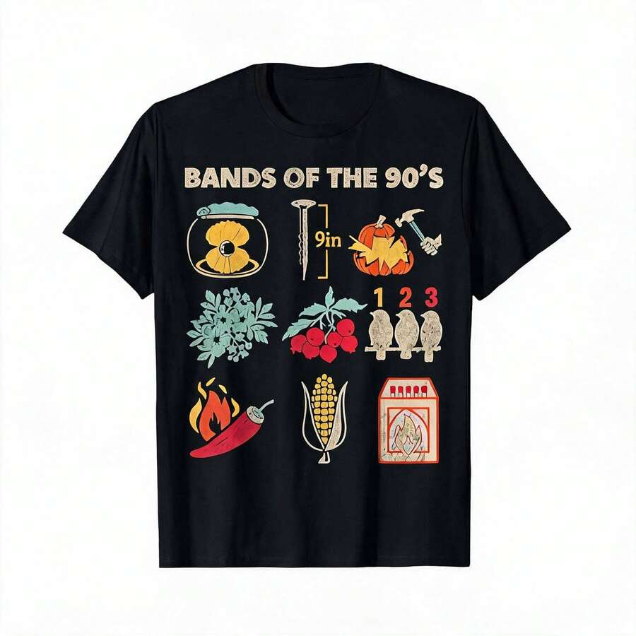 Woman T-Shirt Retro Popular Music Bands Of The 90s Funny Vintage Rock T-Shirt,Schools Out For Summer Shirt - Retro shirt001 - 查看 1