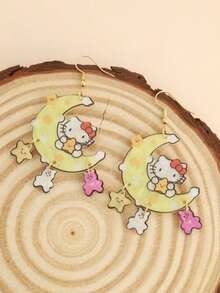 SANRIO 1对可爱卡通系列耳环，三丽鸥猫咪耳环，清新甜美日常百搭耳环 - B - 查看 3
