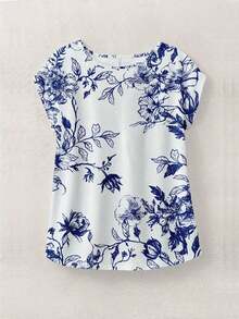Camisa de mujer de cuello redondo minimalista casual, adecuada para el verano y para salir, blusas elegantes para mujer, casual - Multicolor 3 - Ver 6