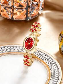 SOKI 1 chiếc đồng hồ nữ, kiểu dáng thời trang tối giản, tinh tế, nhỏ nhắn, sang trọng, hình bầu dục đính đá lấp lánh, đồng hồ thạch anh, thích hợp đeo hàng ngày, quà tặng sinh nhật, ý tưởng quà tặng hoàn hảo. - Nhiều kiểu dáng - Xem 13