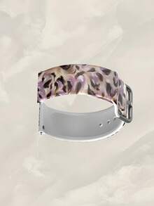 1pc Silicone Watch Band With Purple And Yellow Leopard Print Pattern, 20/22mm Universal Soft Elastic Breathable Replacement Strap, Compatible With Samsung, Honor Smartwatches - Silicone Printed Band, Fits GT2/GT3, Watch 3/Galaxy, Elegant Versatile Daily Accessory Strap, Suitable For Men And Women, Thoughtful Gift For Sports Watch - Multicolor - View 4