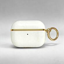 Ốp bảo vệ AirPods4 bằng da vân dầu kèm móc khóa, vỏ bảo vệ mạ điện. - Nhiều màu - Xem 15