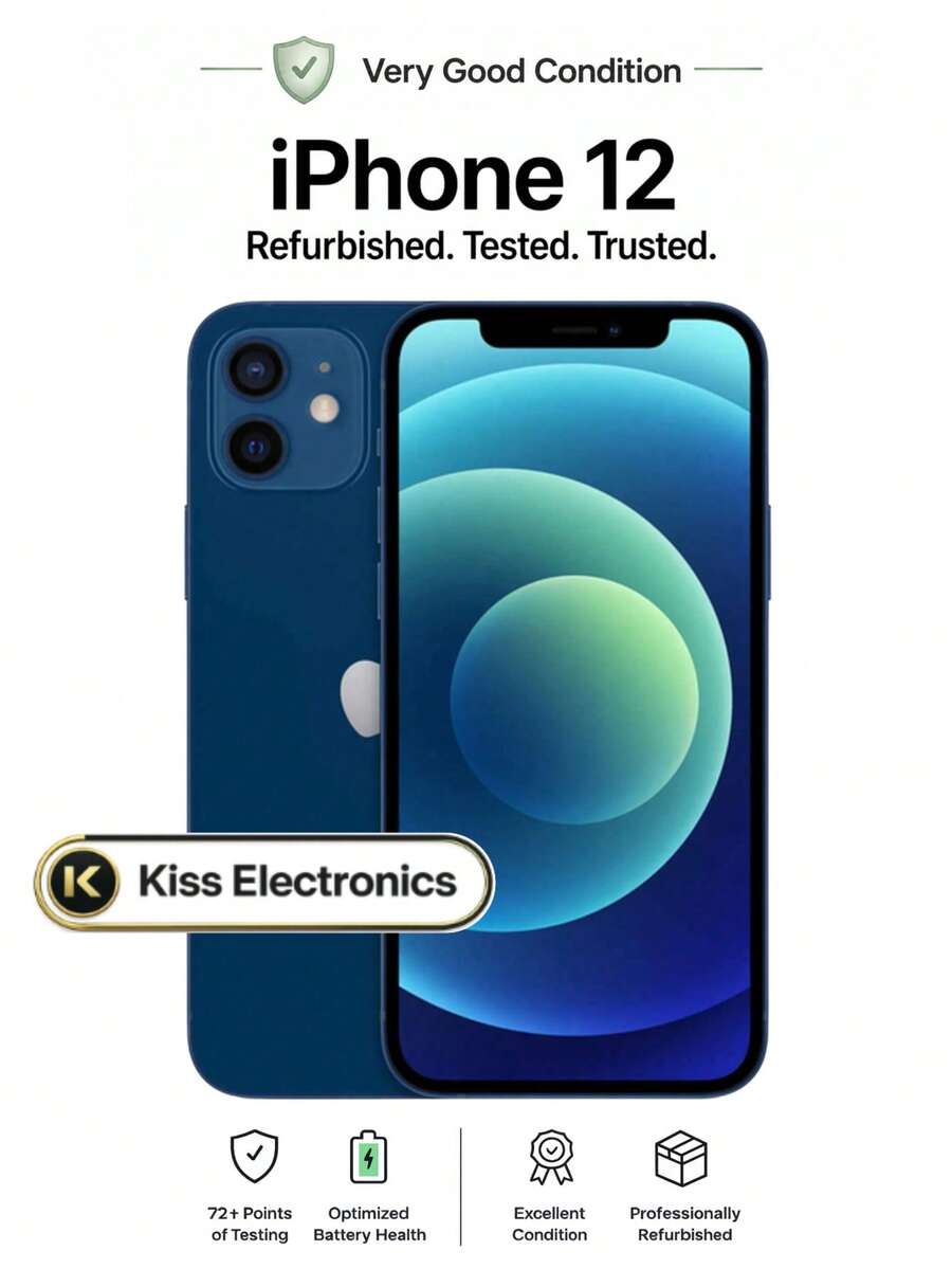 Apple IPhone 12 - Fully Unlocked Very Good - Grade B Condition Refurbished - Blue - View 1