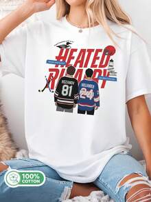 Rozanov Hollander Heated Rivalry Ice Hockey Fan Unisex Cotton T-Shirt - White - View 6