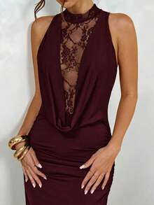 Women Midi Dresses - 紫紅色 - 查看 5