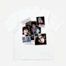 Luhan Print Short-Sleeved T-Shirt, American Style, For Fan Supporters And Students, Poster Style, Modern, Unisex And Versatile. - 白色 - 查看 5