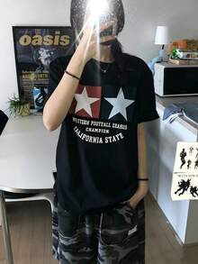 Women's T-Shirt For Spring And Summer - Black - View 2