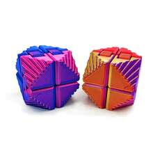 2pcs 3D-Printed Magic Cubes Suitable For Stress &, Multifunctional Shapeshifting Puzzle With Bright Colors, Plastic Building For &, Compact Collectible Assembly For, Office, Decor - 2件裝 - 查看 9