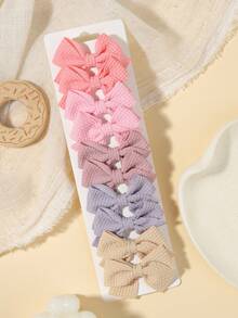 10pcs Waffle Texture Bow Hair Accessories, Gentle Style Daily Wear Hair Decor Set - Mixed color - View 19