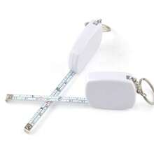 Portable Mini Retractable Tape Measure With Keychain Double Sided Scale Soft Measuring Tapeline Pocket Sized Tape Measure For Sewing Tailor Body Measuring Crafting And Household Use Lightweight And Durable For Daily And Travel Convenience - White - View 3