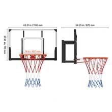 Wall Mount Basketball Hoop, 44-Inch PC Backboard Mounted Basketball Hoop Outdoor With Solid Steel, 0.08 Inch Thickened Backboard, Thickened Woven Nylon Basketballs Net, Indoor & Outdoor Use - 44-inch - View 10