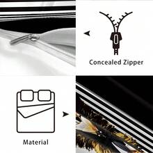 Bộ 1 ga trải giường kẻ sọc đen trắng, họa tiết bướm đen vàng kèm 2 vỏ gối, chất liệu mềm mại, thân thiện với da, chống xù lông, độ rủ tốt, dễ giặt ủi, nhiều kích cỡ phù hợp cho giường đôi, phòng ngủ chính, phòng khách. - 7205+SJT+W - Xem 12