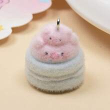 Flocked Cake Pendant In Blue Tones, Resin Cute Accessory, Dust Plug, Phone Keychain, Bag Pendant Material - #1 - View 9