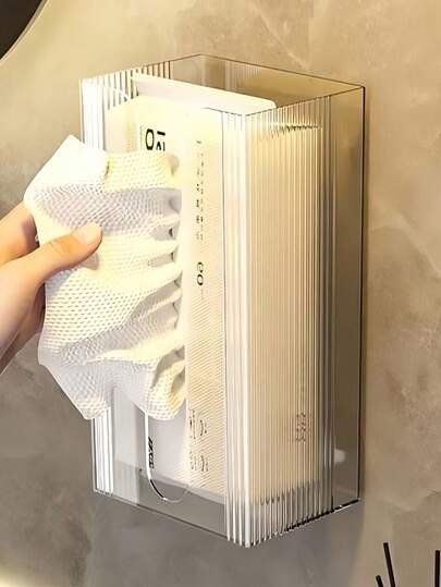 2pcs/1pc Luxury Hanging Tissue Box, Wall-Mounted Tissue Paper Holder For Bathroom, Facial Tissue Dispenser