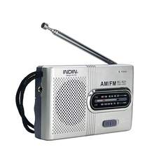 INDIN BC-R21 tragbares Radio, AM/FM, mit 2 AA-Batterien betrieben, mit Langstreckenempfang für den Innen- und Außenbereich sowie für Notfälle | Radio mit Lautsprecher und Kopfhörerbuchse - Silber - Übersicht 11