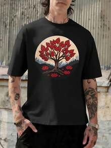 Men Plus Size T-Shirts - Black - View 1