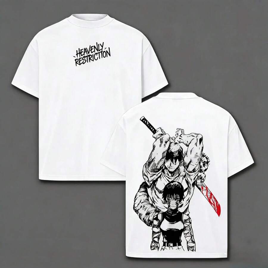 Camiseta unisex "¡El fracaso de un clan Zenin!" ", JJS T SHIRT Diseño Anime HipHop Exclusivo, Manga Corta Casual, Tallas Disponibles S‑3XL-A323, Calidad Premium, Suave y Cómoda, Perfecta para Fans de Anime y Otaku - Blanco - Ver 1