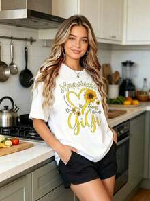 Camiseta de Algodón Estilo Vintage con Estampado de Lema de Lisboa, Camisetas de Abuela para Mujer, Tops Gráficos GiGi, Regalos para Abuela, Camisetas para el Día de la Madre, Tops de Manga Corta GiGi, Camiseta Transpirable de Cuello Redondo para Mujer, Ropa Casual para el Hogar y el Aire Libre para el Verano y Uso Diario - Blanco - Ver 6