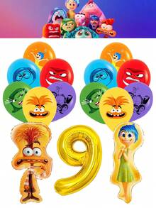 Disney 迪士尼生日主题气球套装，包含大型金色数字铝箔气球、色彩鲜艳的卡通人物乳胶气球以及“焦虑”和“喜悦”造型的铝箔气球。采用耐用且易于充气的材料制成，这套完整的气球套装可为主题生日派对、照相亭和庆祝活动增添趣味和沉浸式体验。 - 多款 - 查看 7