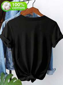 Men's And Women's 2026 One-Piece Casual Summer Set: 100% Pure T-Shirt Without Activity-Themed Prints, Women's Shorts, Casual Shirt With Leopard Print And High Heel Print. Versatile, Easy To Match, For Everyday Wear, Urban Style, Vacation Outfits, Weekend Outfits. - 黑色 - 查看 2