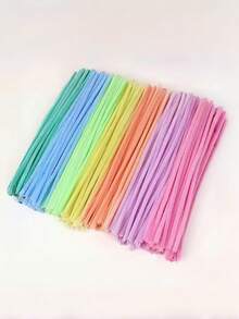 100 piezas Varillas retorcidas de color macaron - Materiales de decoración DIY de flores, limpiapipas de colores suaves tipo caramelo, adecuados para creación artística y elaboración de ramos hechos a mano - Multicolor - Ver 6