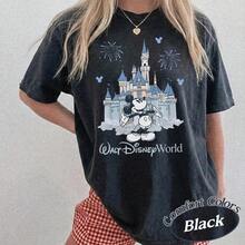 Retro Walt Disney World Castle Mickey Shirt, Family Matching 2026 Trip Castle Shirts, Magic Kingdom Shirt, Disney Cinderella Castle Shirt Disney Oversized T-Shirt - 黑色 - 查看 1