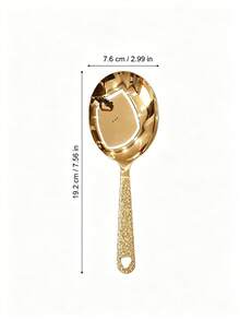1pc/2pcs Stainless Steel Patterned Buffet Serving Spoon, Ladle, Rice Spoon, Large Serving Spoon, For Party/Banquet/Buffet, Dishwasher , Kitchen Utensil, Housewarming Gift - Gold - View 8