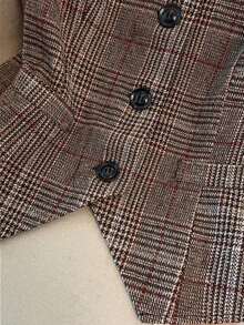 elegante de talla grande de un solo botonadura y ajustado, negro - Multicolor - Ver 6