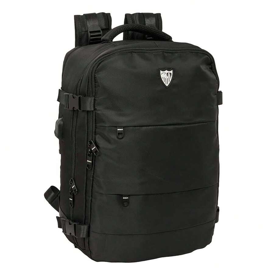 School Backpack Sevilla FC For Laptop 15.6″ 29 X 44 X 19 Cm (24.2 Liters), 3 Compartments With Organizers, USB Connector, Bottom Shoe Compartment - Multicolor - View 1
