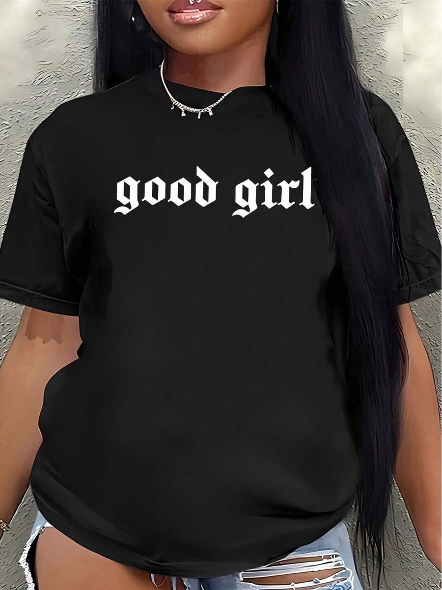 Lightweight And Durable Short-Sleeved T-Shirt, Beautifully Designed, Suitable For Wearing To Restaurants Or For Casual Outings At Home, Offering A Comfortable Everyday Wearing Experience. Women's Blouses > Clothing - 黑色 - 查看 1
