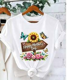Camiseta Casual de Verano para Mujer HappyDía de la MadreDíaPatrónRedondoCuelloCortoMangaCamisetaParaVacacionesCumpleañosFestividades,DulceYLindoMujeresRegalo,InformalEleganteYA la moda,DulceYLindo,RománticoYElegante-VeranoTops-2026NuevoVacacionesConjuntos de ropaMujeres-Día de la MadreDíaCamiseta - Albaricoque - Ver 10