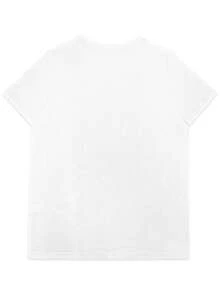 Pure Cotton Women's T-Shirt With Spanish Flag Print, Comfortable, Elegant Party Outfit, T-Shirt For Elegant Ladies, Blouses Suitable For Curvy Women, Prom Skirts, Casual Wear, Adorable Animal Print, Fun Letter Print - 白色 - 查看 4