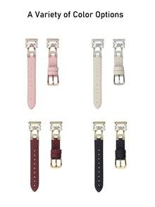 Correa de reloj de cuero para mujer con patrón de mariposa y pedrería incrustada de 20mm, correa de reloj de malla con liberación rápida de 20mm, compatible con Galaxy Watch EIGIIS Smart Watch - Multicolor - Ver 5