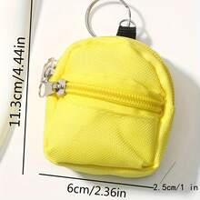 Coin Purse, Dual Zipper Small Coin Pouch, Pendant Mini Backpack Keychain, Keyring, Colorful Portable Earphone Case - Multicolor - View 6